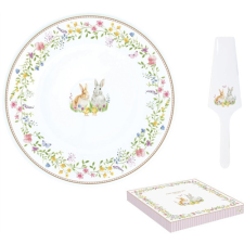  R2S.1112EAST Porcelán tortatál lapáttal, 32cm, dobozban, Happy Easter konyhai eszköz