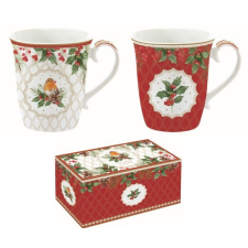  R2S.1172CHBE Porcelán bögreszett 2db-os, 275ml, dobozban, Christmas Berries bögrék, csészék