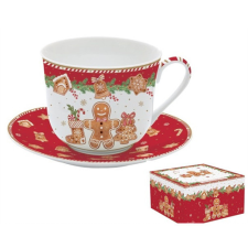 R2S.1454FANG Porcelán reggelizőcsésze+alj, 400ml, dobozban, Fancy Gingerbread bögrék, csészék