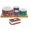  R2S.1468ECLE Porcelán kínálótál 4 db-os szett:11,5/8/6,5/4,5cm átmérő, bambusztálcán 29x13cm, Atmosphere, Eclectic Chic