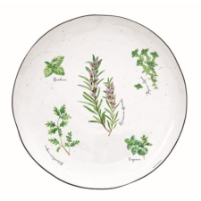 R2S .2200HERU Porcelán lapostányér 26cm,Herbarium tányér és evőeszköz
