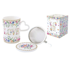  R2S.3105MAMO Porcelán szűrősbögre tetővel, 350ml, dobozban, Mon Amour bögrék, csészék