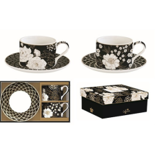 R2S R2S.132ARTF Porceláncsésze+alj 240ml 2 személyes dobozban, Coffee Mania, Art Deco &amp; Flowers bögrék, csészék