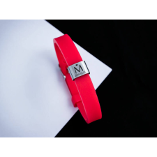 R.M.ékszer MoMents Szeretet levél egyedi medálos MoMents piros színű szilikon karkötő karkötő