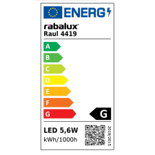 RÁBALUX 4419 Raul asztali lámpa 5,6W, satus, fekete 230V 4500K 350lm A világítás