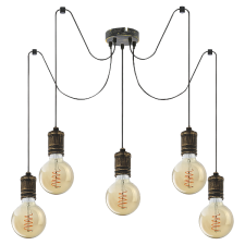 RÁBALUX FIDEL FÜGGESZTÉK E27 5XMAX.25W IP20 BELÓGÁS:150CM ANTIK ARANY világítás