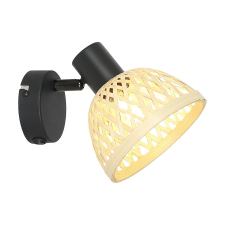 Rabalux Rábalux Rattan beltéri Spotlámpa matt fekete E14 1x MAX 15W világítás