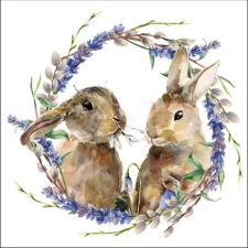  Rabbit Wreath papírszalvéta 33x33cm, 20db-os konyhai eszköz