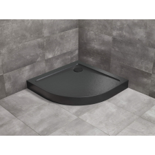 Radaway DOROS STONE A íves zuhanytálca előlappal fekete kád, zuhanykabin