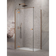 Radaway Essenza 8 Brushed Copper KDJ szögletes szálcsiszolt réz zuhanykabin 110x70 átlátszó balos kád, zuhanykabin