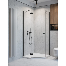 Radaway Essenza Black PTJ szögletes fekete zuhanykabin 100x100 átlátszó balos kád, zuhanykabin