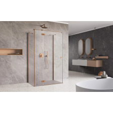 Radaway ?Essenza Brushed Copper ?KDJ+S ?szögletes ?szálcsiszolt réz zuhanykabin 80x90 átlátszó balos kád, zuhanykabin