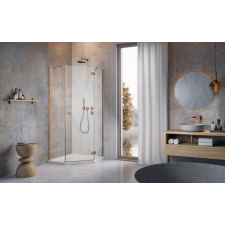 Radaway Essenza Brushed Copper ?PTJ ?szögletes ?szálcsiszolt réz zuhanykabin 90x90 átlátszó kád, zuhanykabin