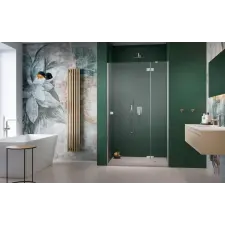 Radaway Essenza Brushed Nickel ?DWJ ?szálcsiszolt króm zuhanyajtó 100 átlátszó jobbos kád, zuhanykabin