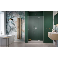 Radaway Essenza Brushed Nickel ?DWJ ?szálcsiszolt króm zuhanyajtó 130 átlátszó jobbos kád, zuhanykabin