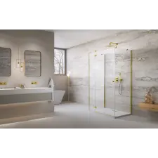 Radaway ?Essenza Gold ?KDJ+S ?szögletes ?arany zuhanykabin 110x100 átlátszó jobbos kád, zuhanykabin