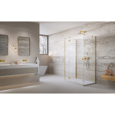 Radaway ?Essenza Gold ?KDJ+S ?szögletes ?arany zuhanykabin 90x80 átlátszó balos kád, zuhanykabin