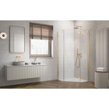 Radaway Essenza Gold ?PTJ ?szögletes ?arany zuhanykabin 100x90 átlátszó kád, zuhanykabin