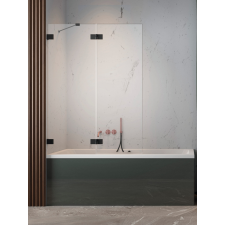 Radaway Essenza Pro Black PND II fekete kádparaván 130 átlátszó balos kád, zuhanykabin