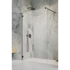 Radaway Essenza Pro Black Walk-in fekete zuhanyfal 70 kád, zuhanykabin