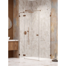 Radaway Essenza Pro Brushed Copper KDJ szögletes szálcsiszolt réz zuhanykabin 110x110 átlátszó jobbos kád, zuhanykabin