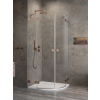 Radaway Essenza Pro Brushed Copper PDD íves szálcsiszolt réz zuhanykabin 100x80 átlátszó