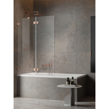 Radaway Essenza Pro Brushed Copper PND II szálcsiszolt réz kádparaván 130 átlátszó jobbos kád, zuhanykabin