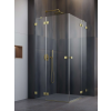 Radaway Essenza Pro Brushed Gold KDD szögletes szálcsiszolt arany zuhanykabin 100x80 átlátszó