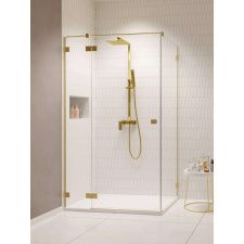 Radaway Essenza Pro Brushed Gold KDJ szögletes szálcsiszolt arany zuhanykabin 90x80 átlátszó balos kád, zuhanykabin