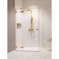 Radaway Essenza Pro Brushed Gold KDJ szögletes szálcsiszolt arany zuhanykabin 90x90 átlátszó balos kád, zuhanykabin