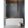 Radaway Essenza Pro Brushed Gold PND II szálcsiszolt arany kádparaván 100 átlátszó balos