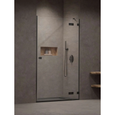 Radaway Essenza Pro Brushed GunMetal DWJ szálcsiszolt fegyvermetál zuhanyajtó 100 balos átlátszó kád, zuhanykabin