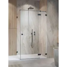 Radaway Essenza Pro Brushed GunMetal KDJ szögletes szálcsiszolt fegyvermetál zuhanykabin 110x80 átlátszó jobbos kád, zuhanykabin