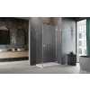Radaway Essenza Pro Brushed Nickel KDJ szögletes szálcsiszolt króm zuhanykabin 110x80 átlátszó balos