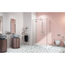 Radaway Essenza Pro KDJ szögletes zuhanykabin 90x80 átlátszó balos kád, zuhanykabin