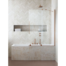 Radaway Furo Brushed Copper PND II szálcsiszolt réz kádparaván 130 átlátszó balos kád, zuhanykabin