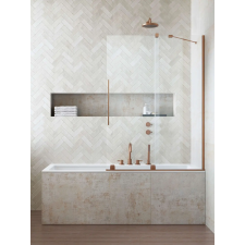 Radaway Furo Brushed Copper PND II szálcsiszolt réz kádparaván 160 átlátszó balos kád, zuhanykabin