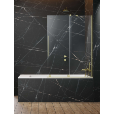 Radaway Furo Brushed Gold PND II szálcsiszolt arany kádparaván 140 átlátszó balos kád, zuhanykabin