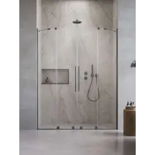 Radaway Furo Brushed GunMetal DWD szálcsiszolt fegyvermetál zuhanyajtó 130 átlátszó kád, zuhanykabin