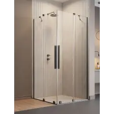 Radaway Furo Brushed GunMetal KDD szögletes szálcsiszolt fegyvermetál zuhanykabin 90x110 átlátszó kád, zuhanykabin