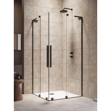 Radaway Furo SL Black KDD szögletes fekete zuhanykabin 80x80 átlátszó kád, zuhanykabin