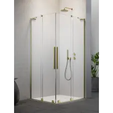 Radaway Furo SL Brushed Gold KDD szögletes szálcsiszolt arany zuhanykabin 100x100 átlátszó kád, zuhanykabin