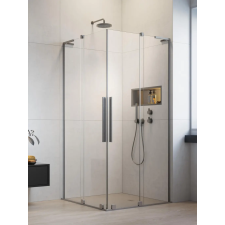 Radaway Furo SL Brushed Nickel KDD szögletes szálcsiszolt króm zuhanykabin 80x100 átlátszó kád, zuhanykabin
