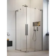 Radaway Furo SL Brushed Nickel KDD szögletes szálcsiszolt króm zuhanykabin 80x110 átlátszó kád, zuhanykabin
