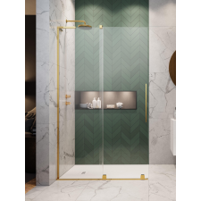 Radaway Furo SL Gold Walk-in arany zuhanyfal 120 átlátszó jobbos kád, zuhanykabin
