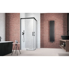 Radaway Idea Black KDD szögletes fekete zuhanykabin 120x120 átlátszó kád, zuhanykabin