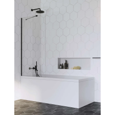 Radaway Idea Black PNJ fekete kádparaván 80 átlátszó kád, zuhanykabin