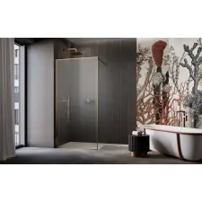 Radaway Modo F II Brushed Copper Walk-in szálcsiszolt réz zuhanyfal 105 átlátszó kád, zuhanykabin