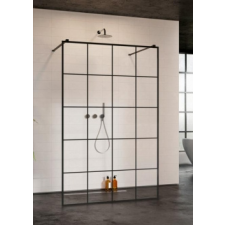 Radaway Modo New Black I Factory walk-in zuhanyfal kád, zuhanykabin