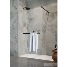 Radaway Modo New Black II 150 zuhanyfal törölközőtartóval, fekete (389154-54-01W) kád, zuhanykabin